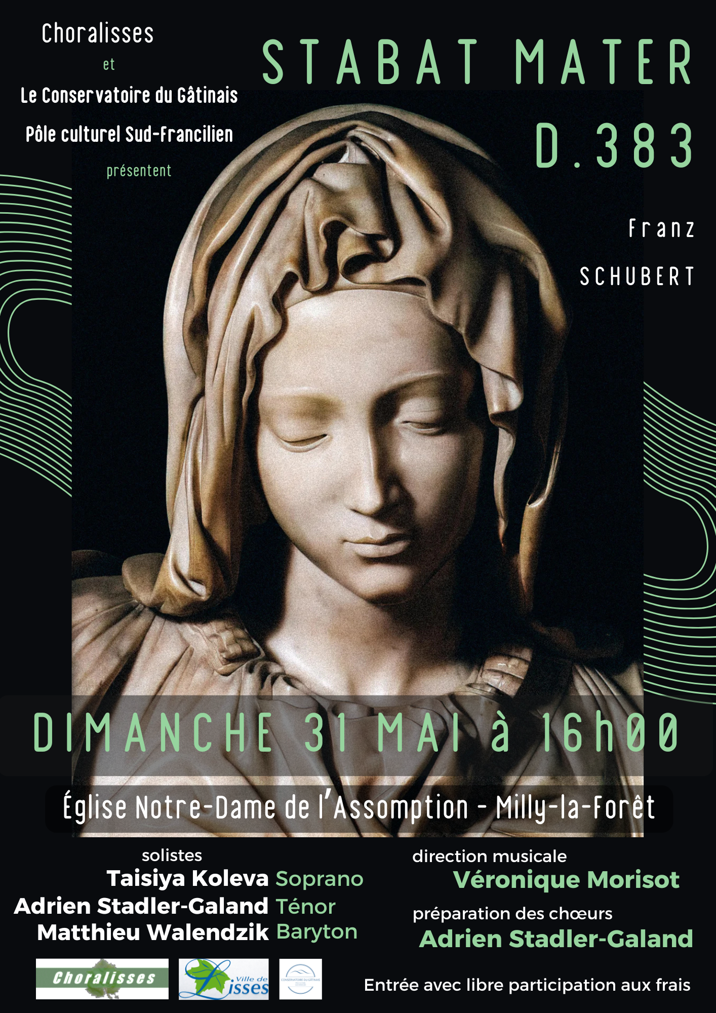Noir blanc vert Classique Concert de musique classique Affiche (002).png