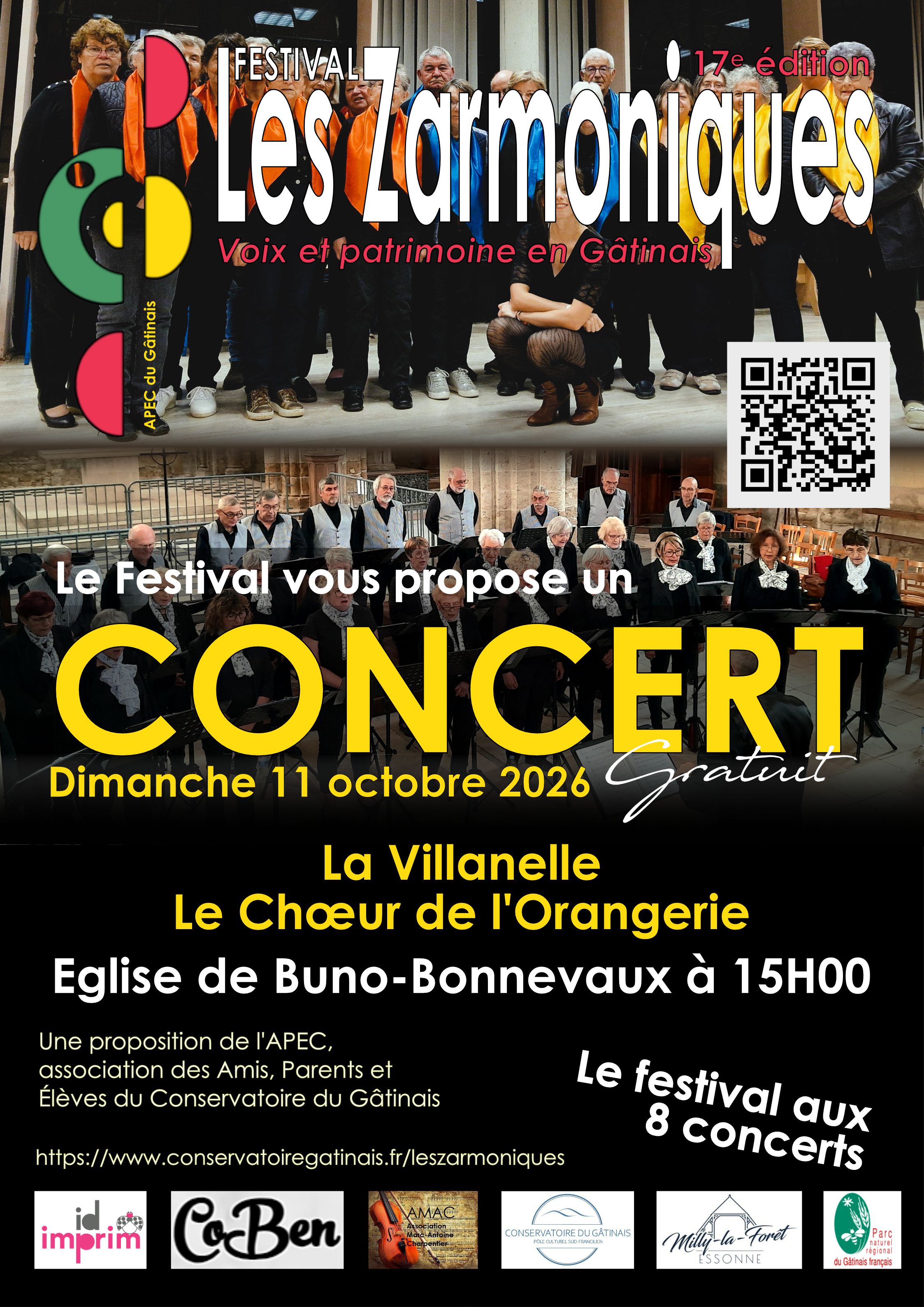 Affiche 11 10 15h Buno bonnevaux La Villanelle Choeur Orangerie