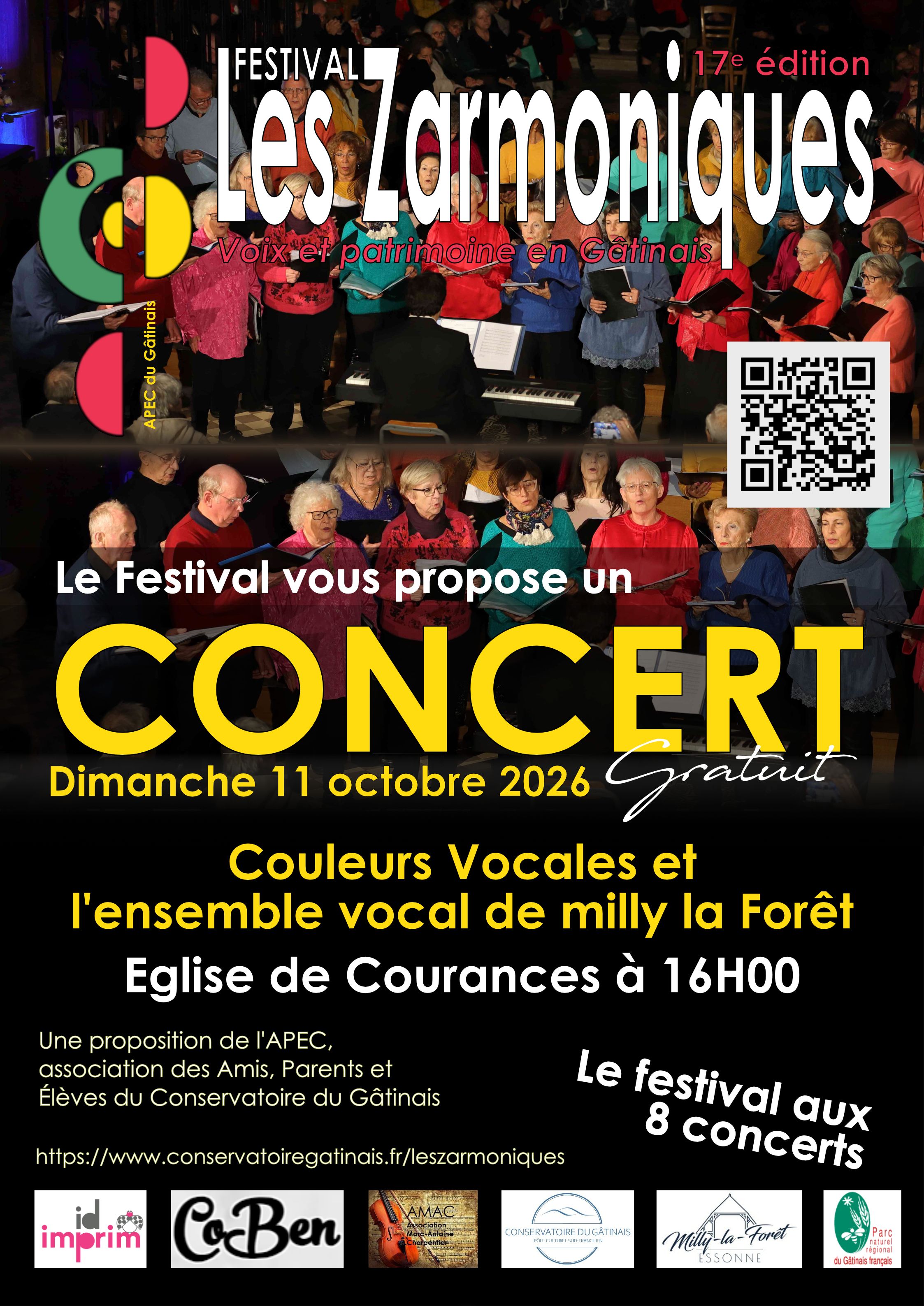Affiche 11 10 16h Courances Couleurs Vocales Ensemble Milly la Foret