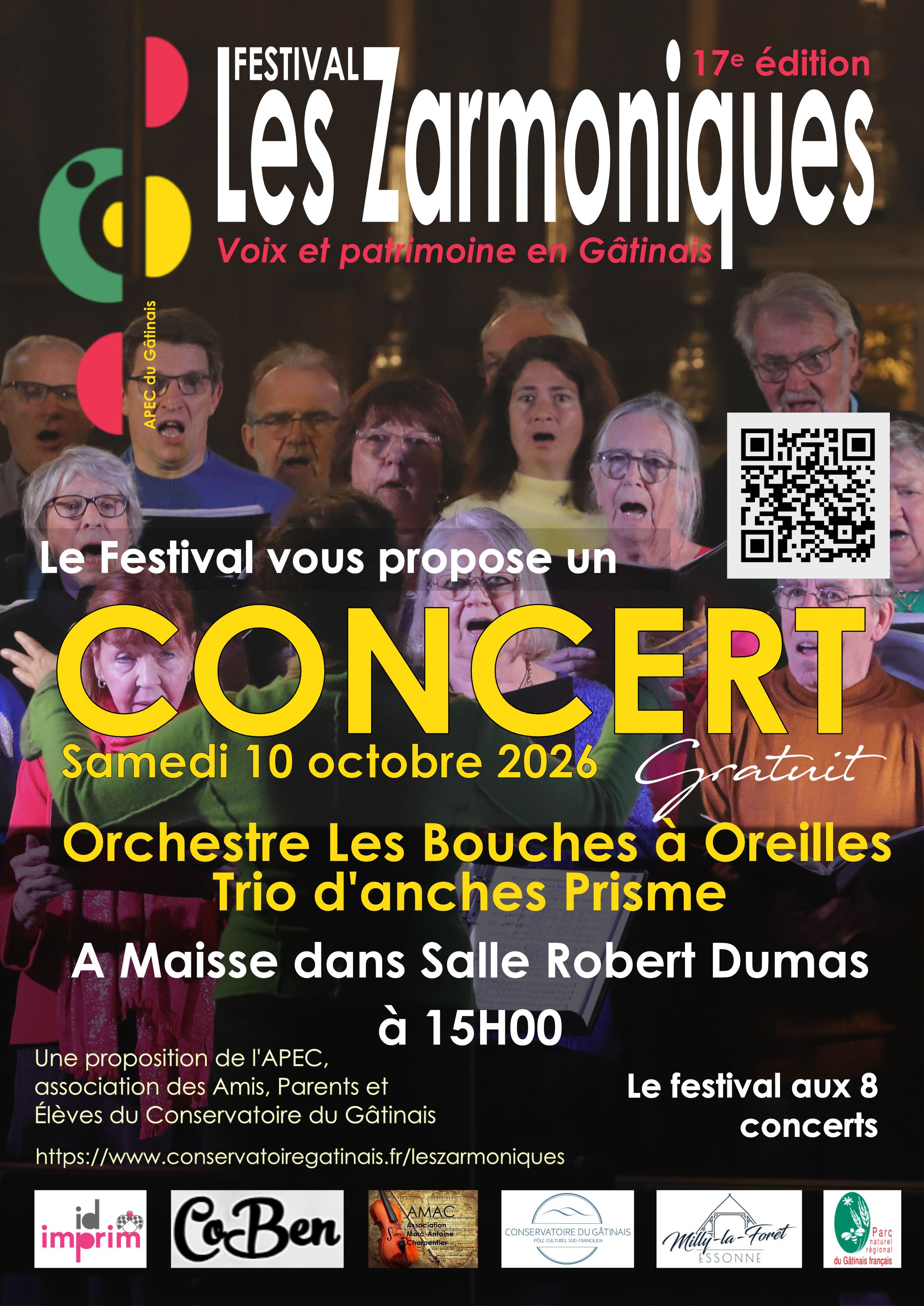 Affiche 10 10 15h Maisse Salle robert Dumas Bouches a Oreilles Trio d'Anche Prisme